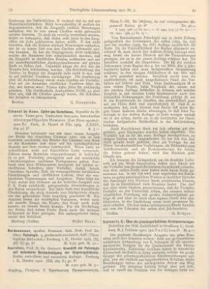 79 [Rezension] Hemmer, Hippolyte (Ed.), Clément de Rome, Epitre aux Corinthiens, Homélie du IIe siècle