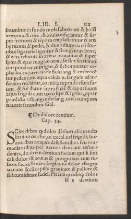 De dolore dentium. Cap. 34.