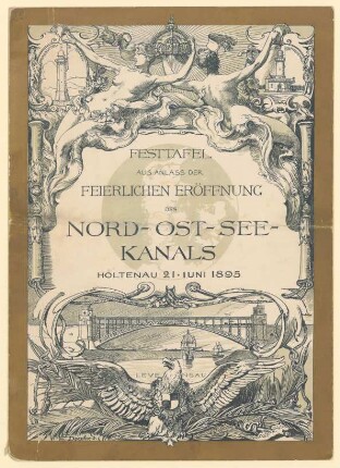 Menükarte : Festtafel aus Anlass der feierlichen Eröffnung des Nord-Ost-See-Kanals