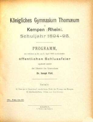 Programm. 1894/95
