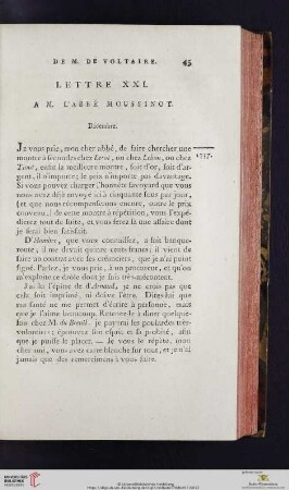 (Lettre XXI - XXX)