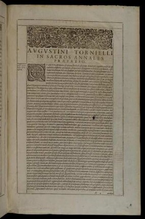 Augustini Tornielli In Sacros Annales Præfatio.