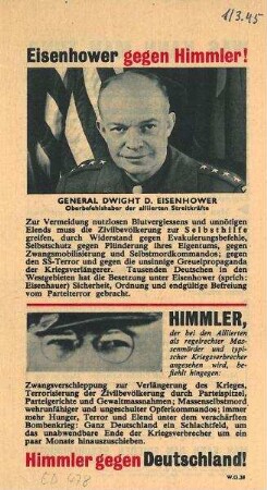 "Eisenhower gegen Himmler" alliiertes Flugblatt
