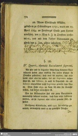 §. 38. IV. Quarti, ehemals Baccalaurei supremi