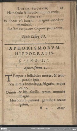 Liber III. Aphorismus I.