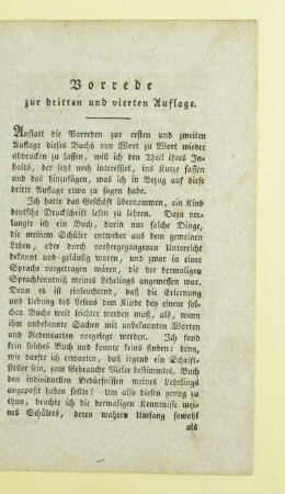 Vorrede zur dritten und vierten Auflage