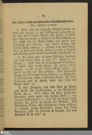 90. War einst ein schmucker Stahlroßreiter
