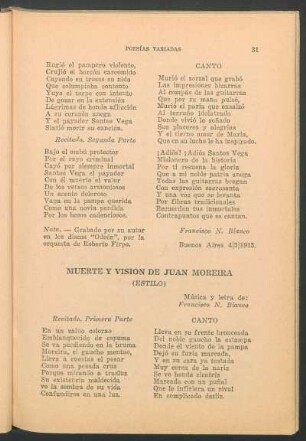Muerte y visión de Juan Moreira : (Estilo)