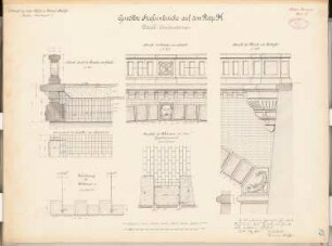 Hafen- und Kanalanlage, Berlin-Gesundbrunnen (Nordkanal) Schinkelwettbewerb 1886: Straßenbrücke. Details 1:20, 1:10
