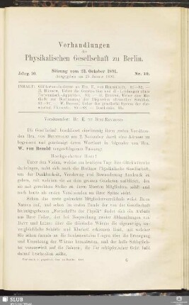 Nr. 12. Sitzung vom 23. October 1891