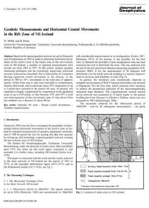 Geodetic measurement and horizontal crustal movements in the rift zone of NE-Iceland