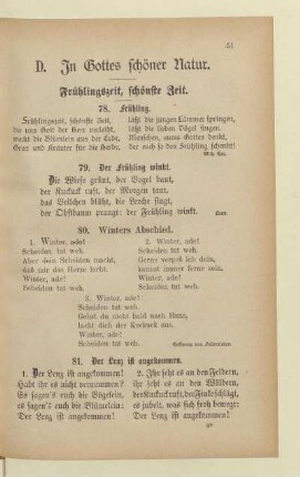 D. In Gottes schöner Natur