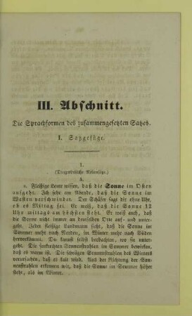 III. Abschnitt. Die Sprachformen des zusammengesetzten Satzes
