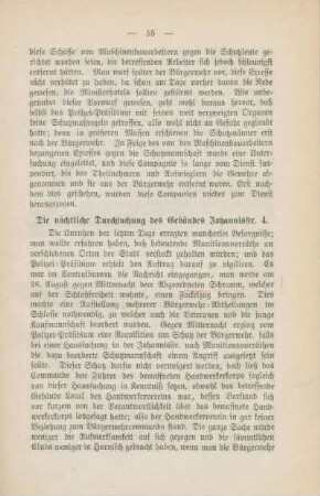 Die nächtliche Durchsuchung des Gebäudes Johannisstr. 4