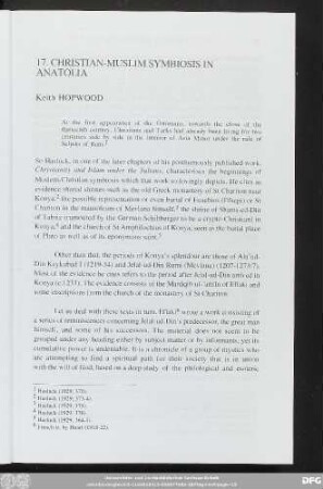 17. Christian-Muslim Symbiosis In Anatolia Keith Hopwood