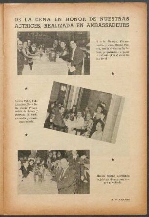 De la cena en honor de nuestras actrices, realizada en Ambassadeurs