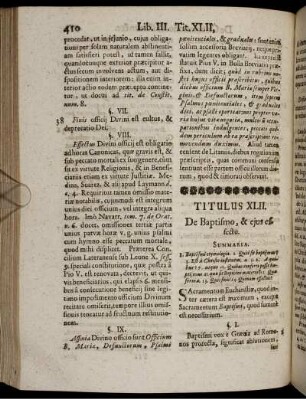 Titulus XLII. De Baptismo, & eius effectu