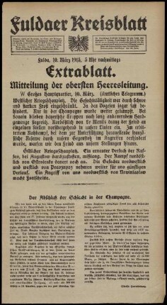 Dritte Ausgabe vom Mittwoch, den 10. März 1915.