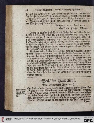 Sechster Haupttitul: Vom Königreich Franckreich