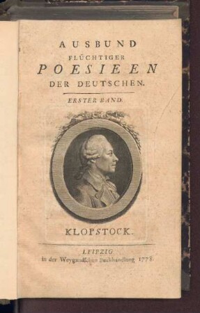 1.1778: Ausbund flüchtiger Poesien der Deutschen, 1.1778