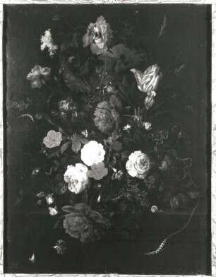 Ein Blumenstrauß mit dunkelroten Päonien : Ein Blumenstrauß mit dunkelroten Päonien. Öl auf Leinwand; 85,5 x 67,5 cm (vor 1684; J. D. de Heem). Dresden: Gemäldegalerie Alte Meister 1266