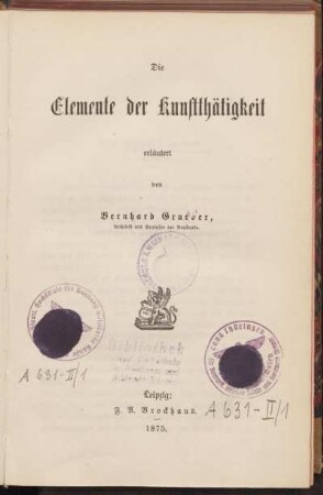 Die Elemente der Kunstthätigkeit