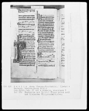 Missale — Initiale P(uer natus est), Folio 27verso