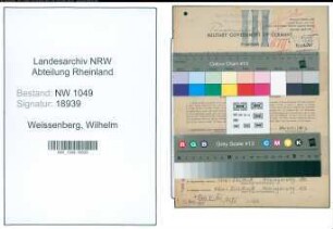 Entnazifizierung Wilhelm Weissenberg , geb. 26.08.1888 (Stellwerksmeister)