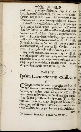Pars IV. Ipsam Divinationem exhibens.