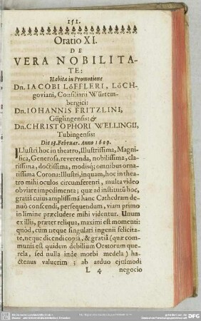 Oratio XI. De Vera Nobilitate
