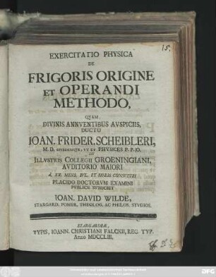 [1]: Exercitatio Physica De Frigoris Origine Et Operandi Methodo