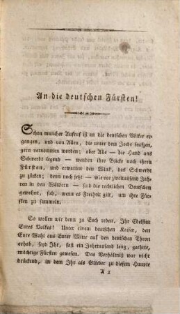 An die Deutschen Fürsten und an die Deutschen