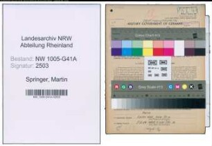 Entnazifizierung Martin Springer , geb. 08.06.1919 (Polizeibeamter)