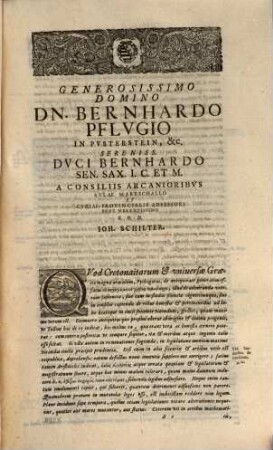 Jo. Schilteri Jcti, praxis jvris Romani in foro Germanico ivxta ordinem edicti perpetui et pandectarum Jvstiniani : opus theoretico practicum quo ius Romanum and principia iuris naturae & gentium civilisque prudentiae regulas exigitur ..., 2