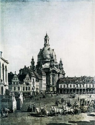 Der Neumarkt zu Dresden vom Jüdenhof aus