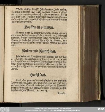 Hopffen zu pflantzen.