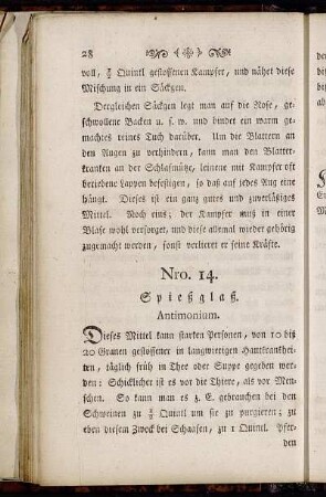 Nro. 14. Spießglaß. Antimonium. - Nro. 30. Klistiere.