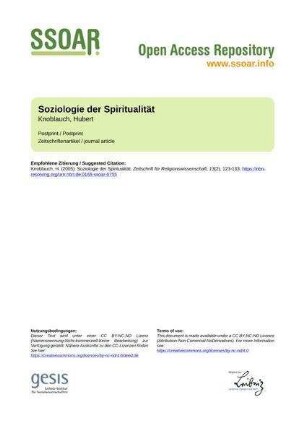 Soziologie der Spiritualität