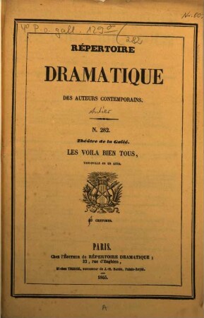 Les voilà bien tous! : Vaudeville en un acte