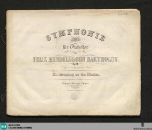 Symphonie No. 4 für Orchester : op. 90. No. 19 der nachgelassenen Werke