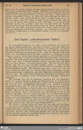 Zum Kapitel "orthochromatische Platten"