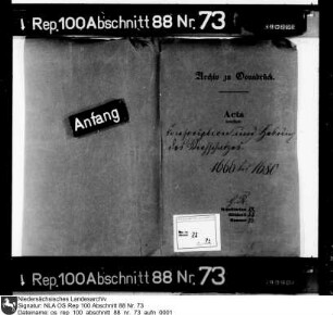Ausschreibung und Erhebung des Viehschatzes Enthält u.a.: Register der Vogtei Langenberg 1676 (ab Bl. 21) und (ohne Viehbestand) des Amts Reckenberg 1666 (ab Bl. 43)