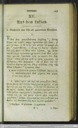 XV. Aus dem Lukian