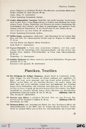 Plastiken, Textilien (Nr. 380-391)