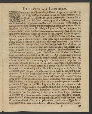 Praefatio Ad Lectorem.