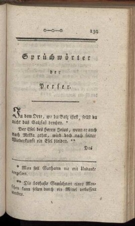 Sprüchwörter der Perser.