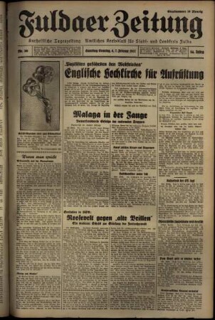 Erste Ausgabe vom Samstag, den 06. Februar 1937.