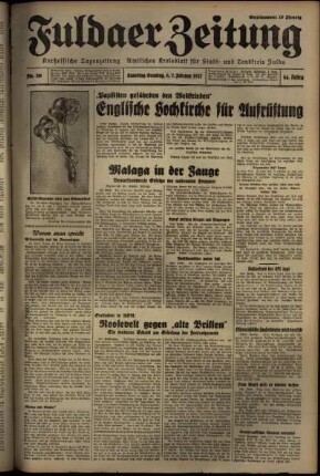 Erste Ausgabe vom Samstag, den 06. Februar 1937.
