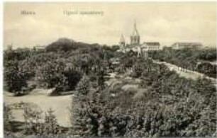 Ansicht der polnischen Stadt Mlawa mit Kathedrale