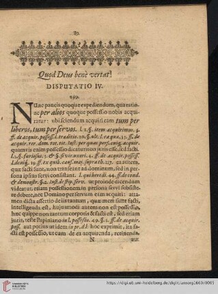 Quod Deus benè vertat! Disputatio IV. (149. - 203)